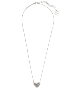 Ari Heart Silver Pendant Necklace In Platinum Drusy -Kendra Scott Jewelry Store kendra scott ari heart short pendant necklace rhodium platinum drusy 01 lg