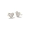 Ari Silver Pave Crystal Heart Earrings In White Crystal -Kendra Scott Jewelry Store kendra scott ari pave crystal heart earrings rhodium white cz 00