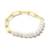 Ashton Gold Half Chain Bracelet In White Pearl -Kendra Scott Jewelry Store kendra scott ashton half chain bracelet gold white pearl 00