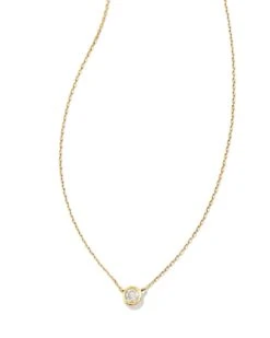 Audrey 14k Yellow Gold Pendant Necklace In White Diamond, .15ct