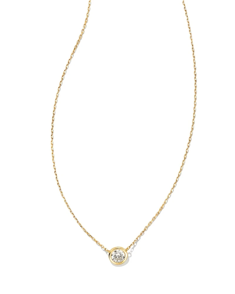 Audrey 14k Yellow Gold Pendant Necklace In White Diamond, .25ct 3 Audrey 14k Yellow Gold Pendant Necklace In White Diamond, .25ct