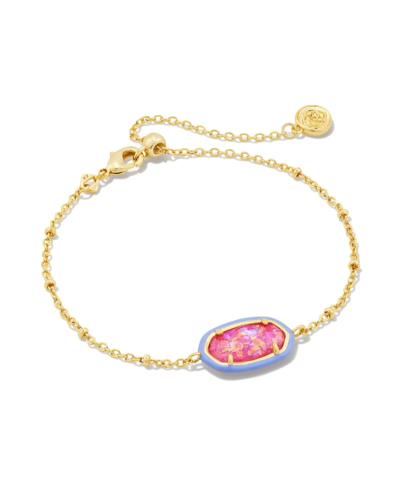 Barbie™ X Kendra Scott Gold Elaina Satellite Reversible Bracelet In Pink Iridescent Glitter Glass 4 Barbie™ X Kendra Scott Gold Elaina Satellite Reversible Bracelet In Pink Iridescent Glitter Glass - Image 2