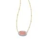 Barbie™ X Kendra Scott Gold Elisa Satellite Reversible Necklace In Pink Iridescent Glitter Glass -Kendra Scott Jewelry Store kendra scott barbie elisa satellite reversible necklace gold pink iridescent glitter glass 02 00