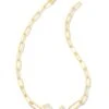 Barbie™ X Kendra Scott Gold Link And Chain Necklace In Pink Crystal