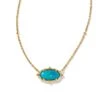 Baroque Elisa Vintage Gold Pendant Necklace In Variegated Dark Teal Magnesite -Kendra Scott Jewelry Store kendra scott baroque elisa pendant necklace vintage gold teal howlite 00