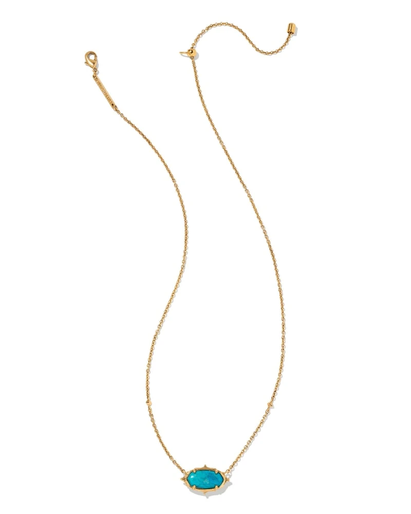 Baroque Elisa Vintage Gold Pendant Necklace In Variegated Dark Teal Magnesite 4 Baroque Elisa Vintage Gold Pendant Necklace In Variegated Dark Teal Magnesite - Image 2