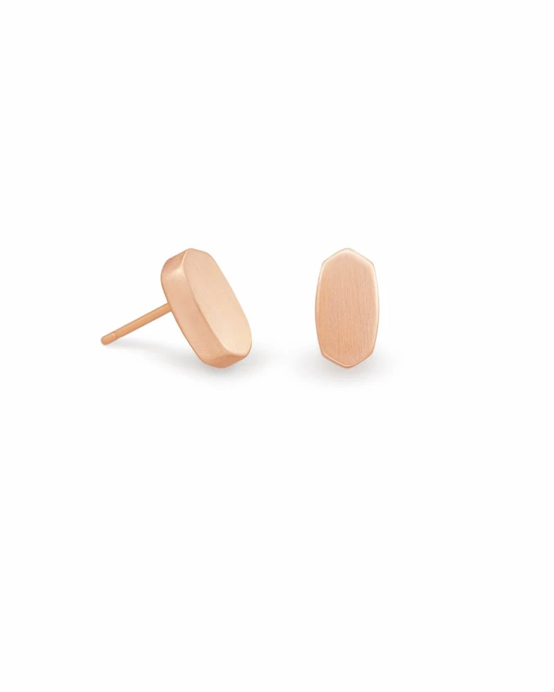 Barrett Stud Earrings In Rose Gold 3 Barrett Stud Earrings In Rose Gold