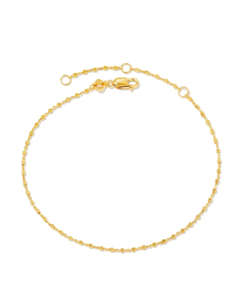 Beaded Satellite Chain Bracelet In 18k Gold Vermeil 3 Beaded Satellite Chain Bracelet In 18k Gold Vermeil