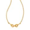 Beau Short Pendant Necklace In Vintage Gold