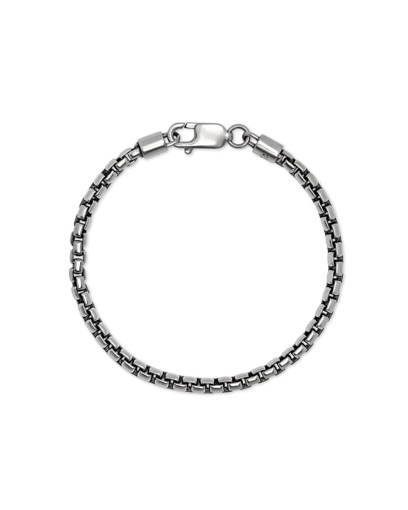 Beck Round Box Chain Bracelet In Oxidized Sterling Silver 3 Beck Round Box Chain Bracelet In Oxidized Sterling Silver