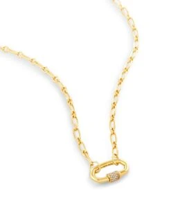 Bristol 18k Gold Vermeil Link Necklace In White Sapphire -Kendra Scott Jewelry Store kendra scott bristol link necklace 18k yellow gold vermeil white sapphire 02 lg