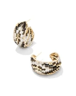 Britt Gold Hoop Earrings In Neutral Mix -Kendra Scott Jewelry Store kendra scott britt hoop earrings gold neutral mix 00