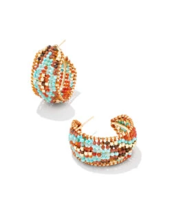 Britt Gold Hoop Earrings In Red Mix 9 Britt Gold Hoop Earrings In Red Mix -Kendra Scott Jewelry Store kendra scott britt hoop earrings gold red mix 00