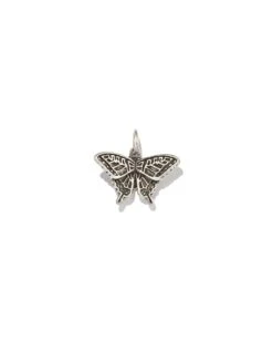 Butterfly Charm In Oxidized Sterling Silver