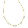 Cailin Gold Crystal Strand Necklace In White Crystal -Kendra Scott Jewelry Store kendra scott cailin crystal strand necklace gold white crystal 01