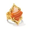 Cass Vintage Gold Cocktail Ring In Orange Banded Agate -Kendra Scott Jewelry Store kendra scott cass cocktail ring vintage gold orange banded agate 00