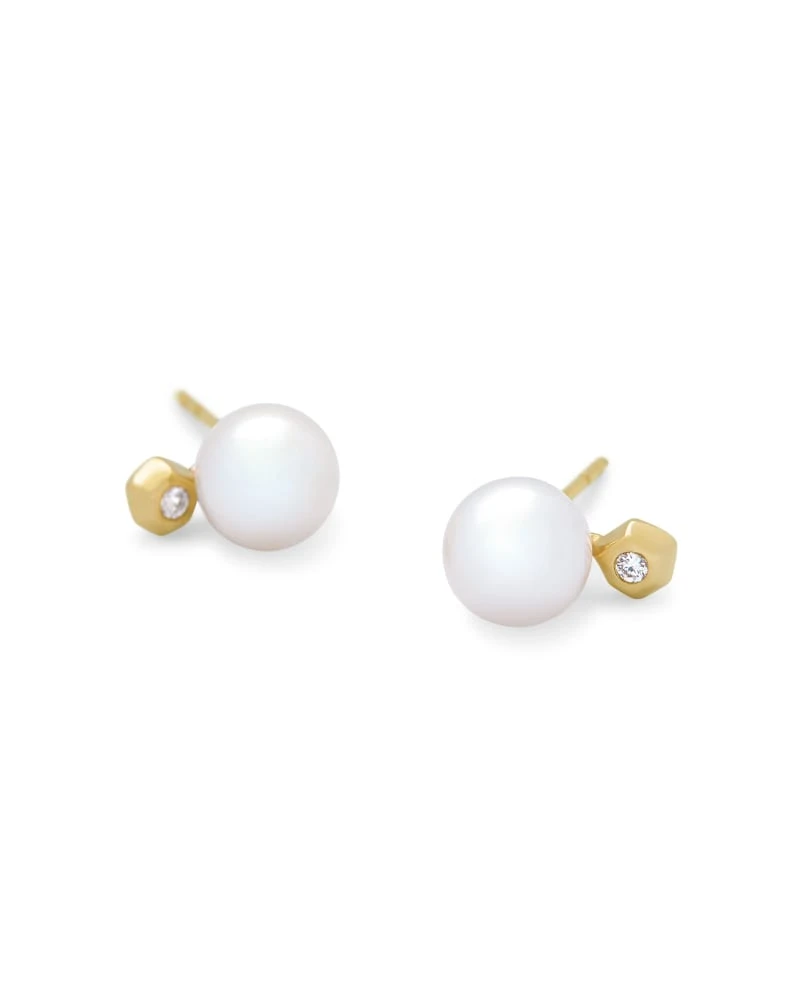 Cathleen 14k Yellow Gold Stud Earrings 3 Cathleen 14k Yellow Gold Stud Earrings
