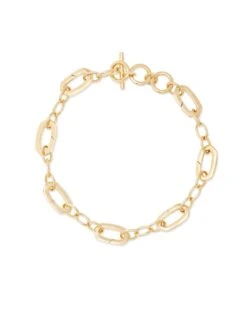 Link & Chain Charm Bracelet In 18k Gold Vermeil