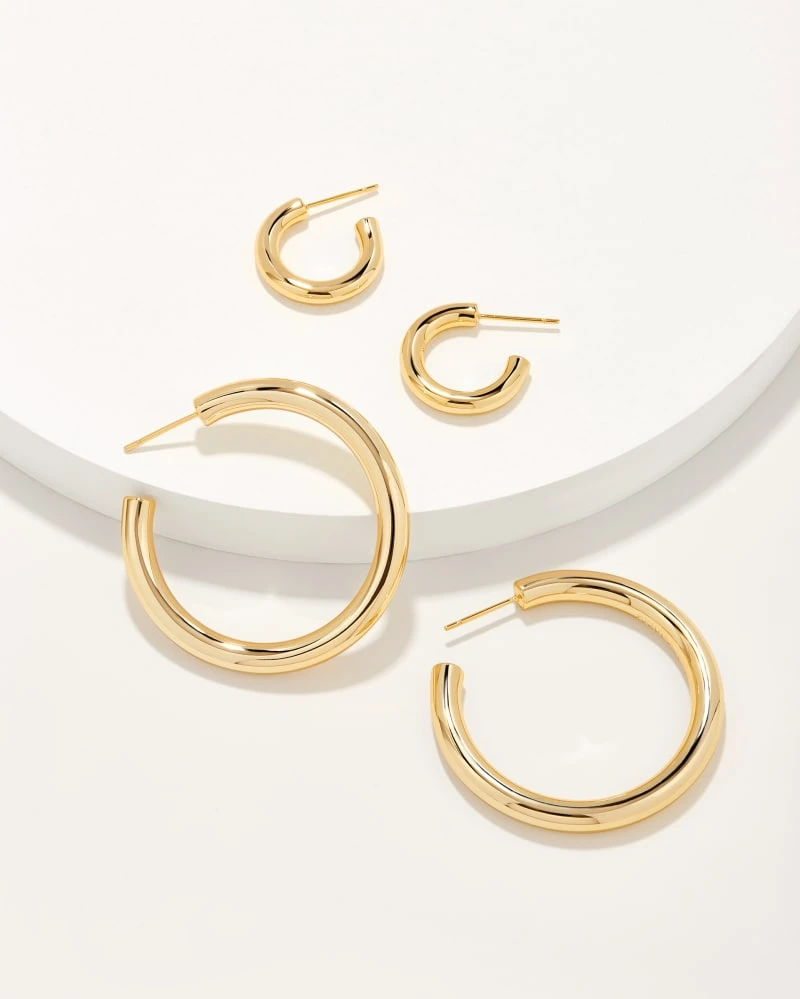 Colette Hoop Earring Set Of 2 In Gold 3 Colette Hoop Earring Set Of 2 In Gold