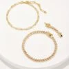 Courtney Gold Paperclip Bracelet Set Of 2 In White Crystal -Kendra Scott Jewelry Store kendra scott courtney paperclip bracelet set gold white crystal 00