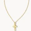 Cross Pendant Necklace In Gold -Kendra Scott Jewelry Store kendra scott cross pendant necklace gold 00