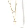 Cross Gold Pendant Necklace Layering Set In White Crystal 1 Cross Gold Pendant Necklace Layering Set In White Crystal -Kendra Scott Jewelry Store kendra scott cross pendant necklace layering set gold white crystal 00