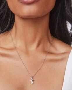 Cross Pendant Necklace In Silver 7 Cross Pendant Necklace In Silver -Kendra Scott Jewelry Store kendra scott cross pendant necklace silver