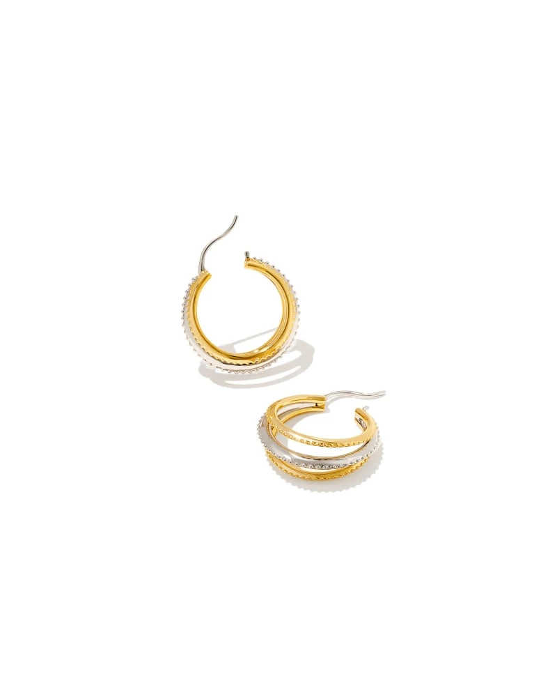 Dana Small Hoop Earrings In Mixed Metal 4 Dana Small Hoop Earrings In Mixed Metal - Image 2