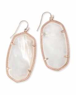 Danielle Rose Gold Earrings In Ivory Pearl