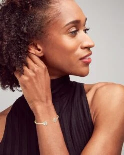 Davie Gold Cuff Bracelet In Dichroic Glass -Kendra Scott Jewelry Store kendra scott davie cuff bracelet gold dichroic glass 03 lg