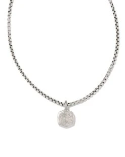Davie Metal Charm Necklace In Oxidized Sterling Silver