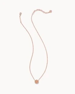 Davie Rose Gold Pendant Necklace In Rose Gold Drusy -Kendra Scott Jewelry Store kendra scott davie pendant necklace rose gold rose gold drusy 00 lg