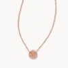 Davie Rose Gold Pendant Necklace In Rose Gold Drusy -Kendra Scott Jewelry Store kendra scott davie pendant necklace rose gold rose gold drusy 01 lg