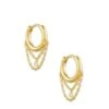 Davina 18k Yellow Gold Vermeil Huggie Earrings In White Diamond -Kendra Scott Jewelry Store kendra scott davina huggie earring 18k yellow gold vermeil white diamond 01