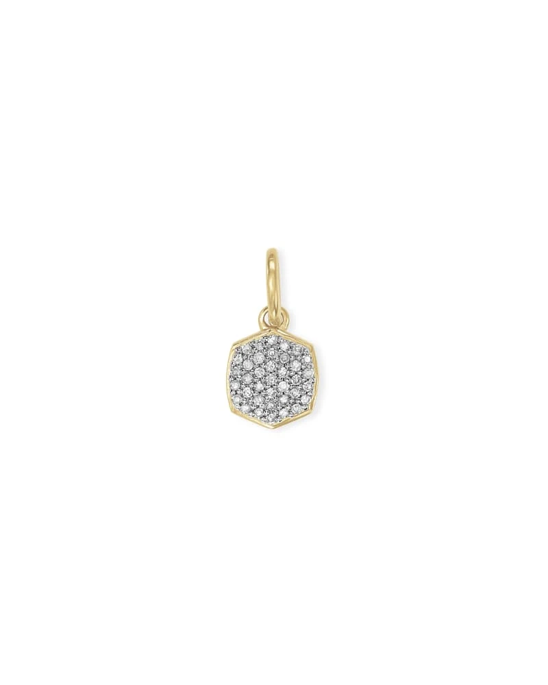 Davis 18k Gold Vermeil Charm In White Diamond 3 Davis 18k Gold Vermeil Charm In White Diamond