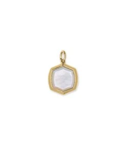Davis 18k Gold Vermeil Charm In Ivory Mother-of-Pearl