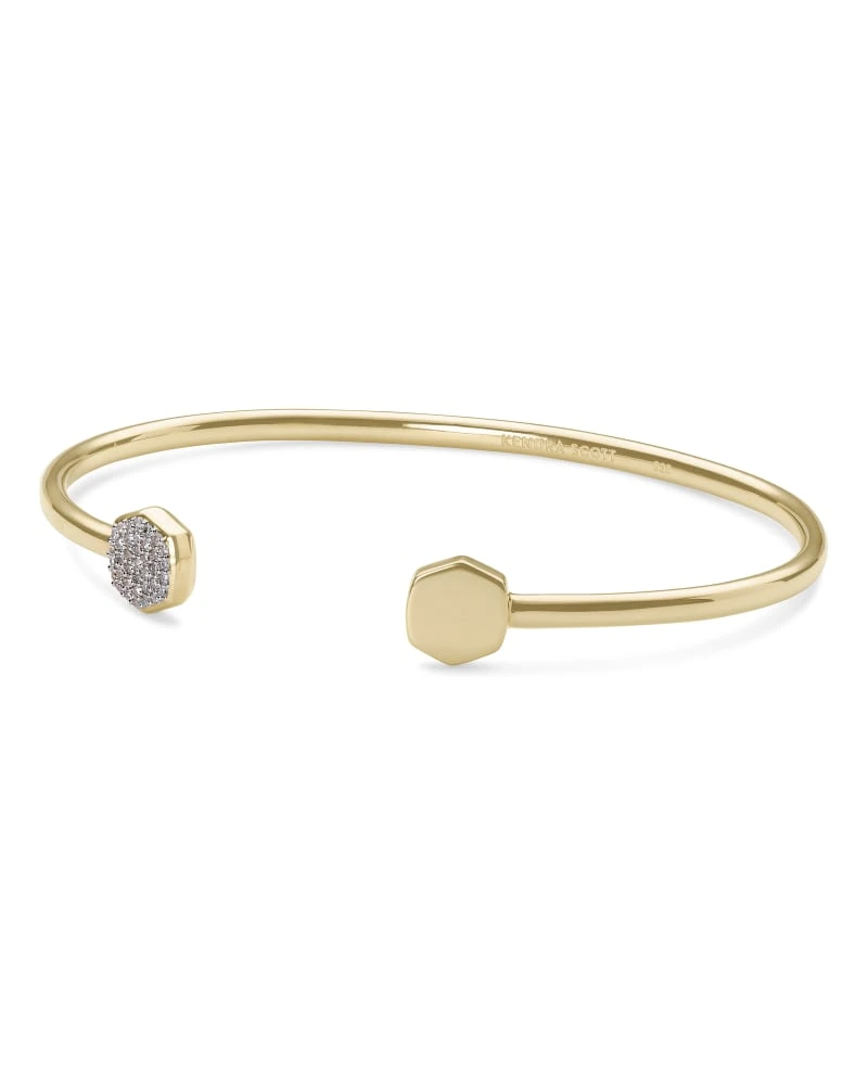 Davis 18k Gold Vermeil Cuff Bracelet In White Diamond 3 Davis 18k Gold Vermeil Cuff Bracelet In White Diamond