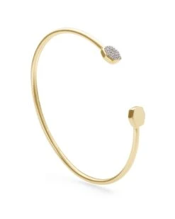 Davis 18k Gold Vermeil Cuff Bracelet In White Diamond 9 Davis 18k Gold Vermeil Cuff Bracelet In White Diamond -Kendra Scott Jewelry Store kendra scott davis bracelet gold white diamond 01 lg