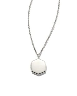 Davis Locket Charm Necklace In Sterling Silver