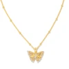 Delicate Butterfly 18k Gold Vermeil Pendant Necklace In White Sapphire -Kendra Scott Jewelry Store kendra scott delicate butterfly pendant necklace 18k gold vermeil 00