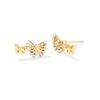 Delicate Butterfly 18k Gold Vermeil Stud Earrings In White Sapphire -Kendra Scott Jewelry Store kendra scott delicate butterfly stud earrings 18k gold vermeil white sapphire 00