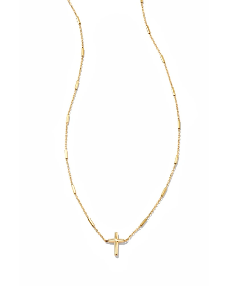 Delicate Cross Pendant Necklace In 14k Yellow Gold 3 Delicate Cross Pendant Necklace In 14k Yellow Gold