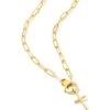 Paperclip Cross Charm Necklace In 18k Gold Vermeil 1 Paperclip Cross Charm Necklace In 18k Gold Vermeil -Kendra Scott Jewelry Store kendra scott demi cross charm chase 00