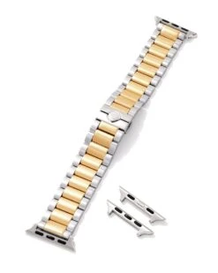 Dira 3 Link Watch Band In Two Tone Stainless Steel -Kendra Scott Jewelry Store kendra scott dira 3 link watch band gold stainless 01