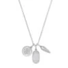 Dira Silver Convertible Coin Charm Necklace In Slate Cats Eye Glass