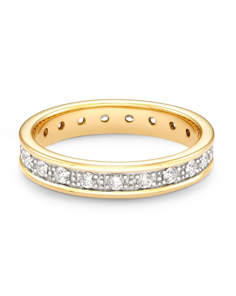 Drew 14k Yellow Gold Band Ring In White Diamond 3 Drew 14k Yellow Gold Band Ring In White Diamond