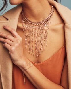 Elaina Rose Gold Adjustable Chain Bracelet In Iridescent Drusy -Kendra Scott Jewelry Store kendra scott elaina bracelet rose gold drusy 03 lg