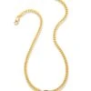 Elisa 18k Gold Vermeil Curb Chain Necklace In Red Tiger’s Eye -Kendra Scott Jewelry Store kendra scott elisa curb chain necklace 18k yellow gold vermeil red tigers eye 00