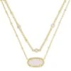 Elisa Gold Multi Strand Necklace In Iridescent Drusy -Kendra Scott Jewelry Store kendra scott elisa multi strand necklace gold iridescent drusy 00 lg