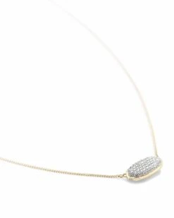 Elisa Pendant Necklace In Pave Diamond And 14k Yellow Gold